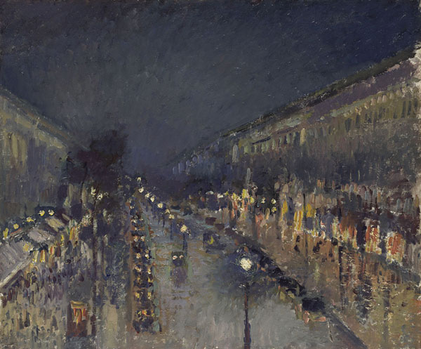 Boulevard Montmartre at Night, Camille Pissaro